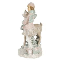 Clayre & Eef Dekorativní figurka děvčátka se srnečkou 6PR4675