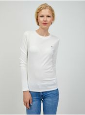 Tommy Hilfiger Bílé dámské tričko s dlouhým rukávem Tommy Hilfiger M