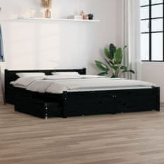 shumee Rám postele se zásuvkami černý 135 x 190 cm Double