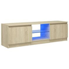 Greatstore TV skříňka s LED osvětlením dub sonoma 120 x 30 x 35,5 cm