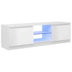 Greatstore TV skříňka s LED osvětlením bílá s vysokým leskem 120x30x35,5cm