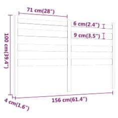 Vidaxl Čelo postele 156 x 4 x 100 cm masivní borovice