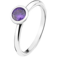 Hot Diamonds Stříbrný prsten Emozioni Scintilla Violet Spirituality ER021 (Obvod 56 mm)