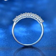 Royal Fashion stříbrný rhodiovaný prsten s drahokamy moissanity HA-XJZ042-SILVER-MOISSANITE Velikost: 6 (EU: 51-53)