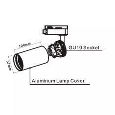 T-LED Bílé lištové svítidlo 3F pro LED žárovku GU10 105713