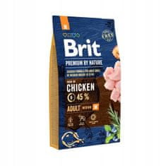 Brit Premium By Nature Adult Medium Chicken 8 kg - granule pro dospělé psy středních plemen s kuřecím masem