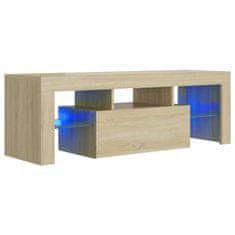 Greatstore TV skříňka s LED osvětlením dub sonoma 120 x 35 x 40 cm