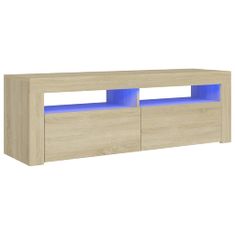 Greatstore TV skříňka s LED osvětlením dub sonoma 120 x 35 x 40 cm