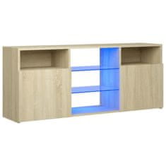 Greatstore TV skříňka s LED osvětlením dub sonoma 120 x 30 x 50 cm