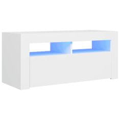 Greatstore TV skříňka s LED osvětlením bílá 90 x 35 x 40 cm