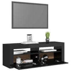 Greatstore TV skříňka s LED osvětlením černá s vysokým leskem 120x35x40cm