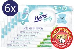 Vlhčené ubrousky LINTEO BABY s aloe vera 6x80 ks