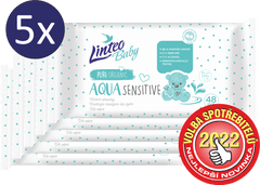 LINTEO Vlhčené ubrousky Baby AQUA Sensitive 5x 48ks