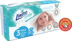 LINTEO Plenky Baby Prémium MIDI (5-9 kg) 54 ks