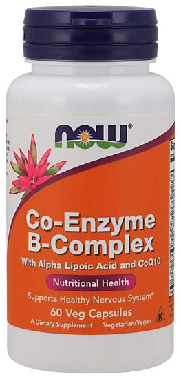 NOW Foods Co-Enzyme Vitamin B-komplex (aktivní koenzymová forma), 60 rostlinných kapslí