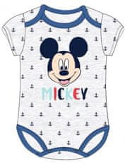 E plus M Kojenecké body s krátkým rukávem Mickey Mouse - Disney - šedé 74