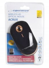 Esperanza Bezdrátová myš Acrux EM127 elegantní 1600 DPI černá / zlatá