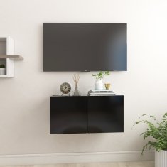 Greatstore Závěsná TV skříňka černá 60 x 30 x 30 cm