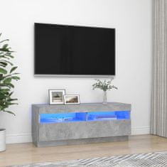 Greatstore TV skříňka s LED osvětlením betonově šedá 100 x 35 x 40 cm