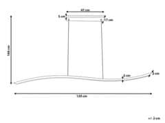 Beliani Kovová závěsná LED lampa 120 cm černá CALAO