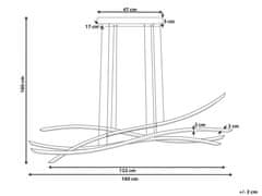 Beliani Kovová závěsná LED lampa 160 cm černá CALAO