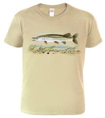 Hobbytriko Rybářské tričko - Štika obecná Barva: Béžová (51), Velikost: S