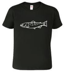Hobbytriko Rybářské tričko - Kresba pstruha Barva: Černá (01), Velikost: S