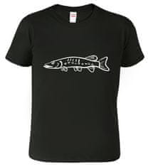 Hobbytriko Rybářské tričko - Kresba štiky Barva: Černá (01), Velikost: S