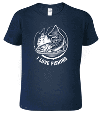 Hobbytriko Rybářské tričko - I Love Fishing Barva: Středně zelená (16), Velikost: XL
