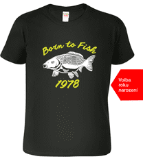 Hobbytriko Rybářské tričko - Born to Fish Barva: Military (69), Velikost: 4XL