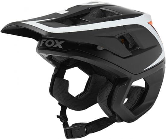 FOX cyklo přilba DROPFRAME PRO Dvide černo-oranžovo-bílá