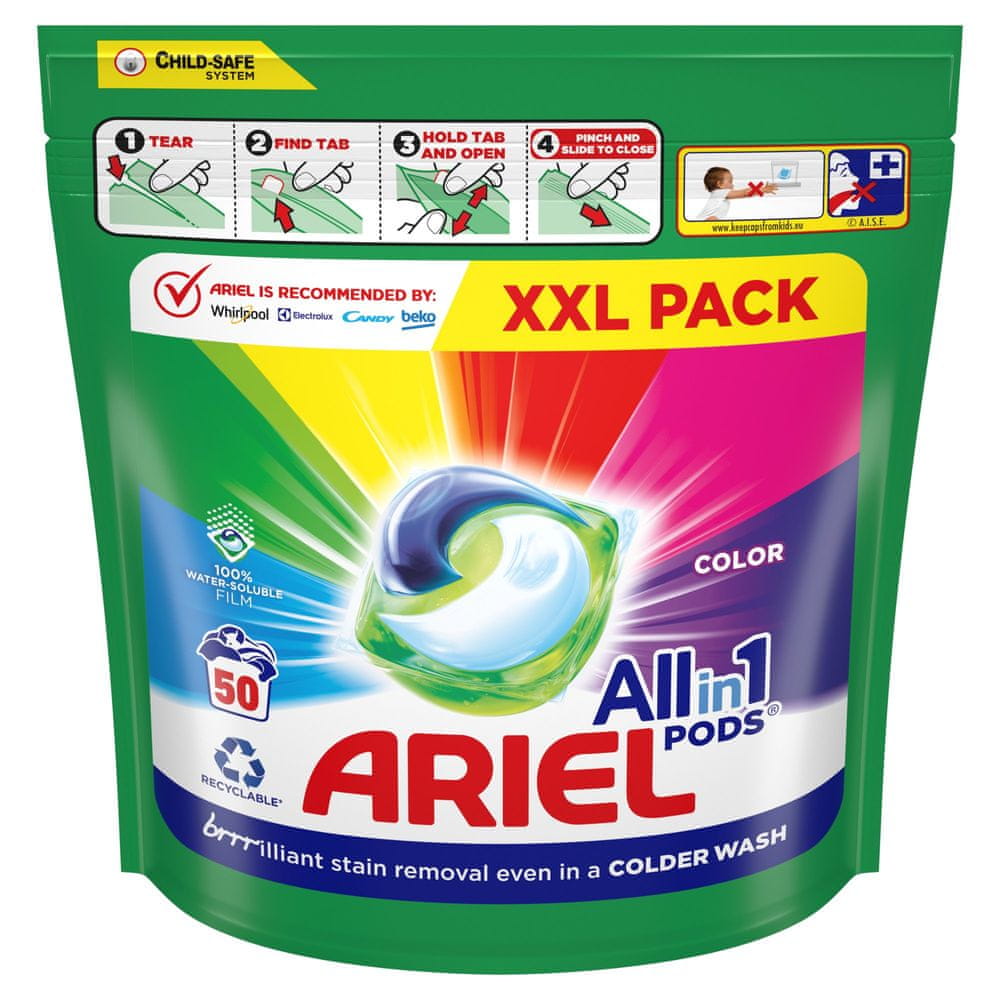 Ariel kapsle na praní Color 50 ks