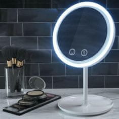 Northix Make-up zrcátko s LED osvětlením a ventilátorem 