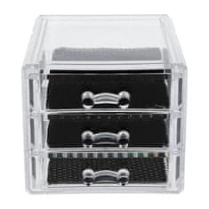 Northix Transparent Jewelery Box with 3 Drawers 