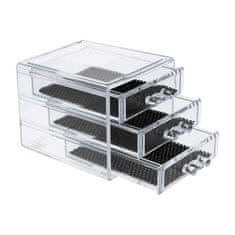 Northix Transparent Jewelery Box with 3 Drawers 