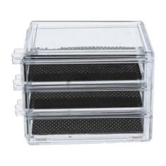 Northix Transparent Jewelery Box with 3 Drawers 