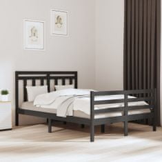shumee Rám postele šedý masivní dřevo 140 x 190 cm