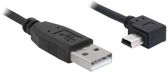 Delock USB A-B mini 5-pin pravoúhlý, 0,5 m