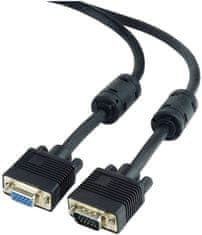 Gembird CABLEXPERT kabel prodlužovací mon 15M/15F VGA 3m stíněný extra, ferrity, černá