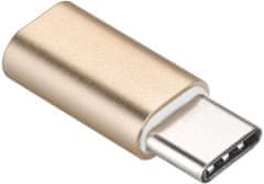 PremiumCord adaptér USB 3.1 konektor C/male - USB 2.0 Micro-B/female, zlatá