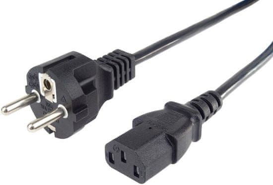 PremiumCord kabel síťový 230V k počítači 2m , přímý konektor do zásuvky