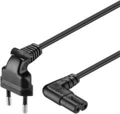 PremiumCord kabel síťový 230V k magnetofonu se zahnutými konektory 5m