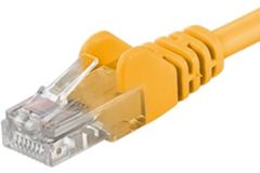 PremiumCord Patch kabel UTP RJ45-RJ45 level 5e, 0.25m, žlutá