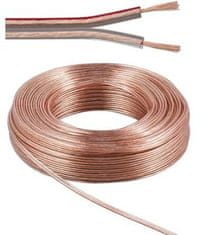 PremiumCord Kabel na propojení reprosoustav 100% měď, 2x0,75mm, 10m