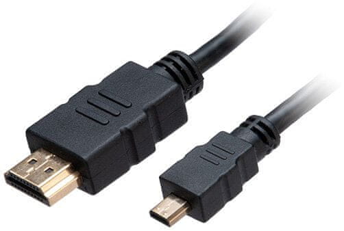 Akasa kabel HDMI/micro HDMI 4K@60Hz, pozlacené konektory, 1.5m, černá