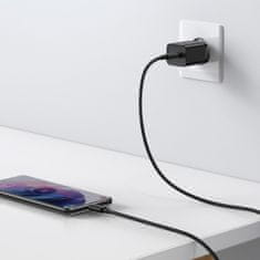 BASEUS síťová nabíječka Super Si Quick 1C, USB-C, 25W, černá + kabel USB-C - USB-C, 3A, 1M, černá