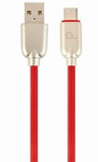 Gembird kabel CABLEXPERT USB-A - USB-C, M/M, PREMIUM QUALITY, pogumovaný, 2m, červená