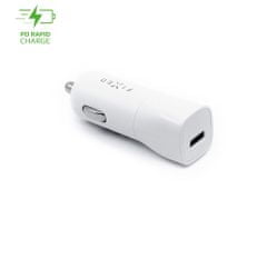 FIXED nabíječka do auta, USB-C, PD, 18W, bílá