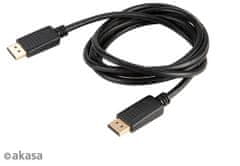 Akasa kabel DisplayPort - DisplayPort, M/M, 8K@60Hz, 2m, černá