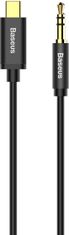 BASEUS kabel audio Yiven Series, USB-C - Jack 3.5mm, M/M, 1.2m, černá